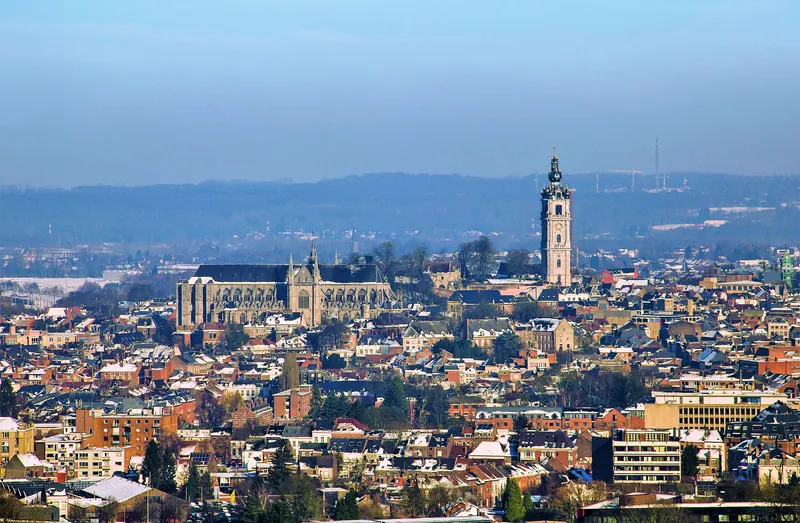 The medieval centre of Mons, Belgium