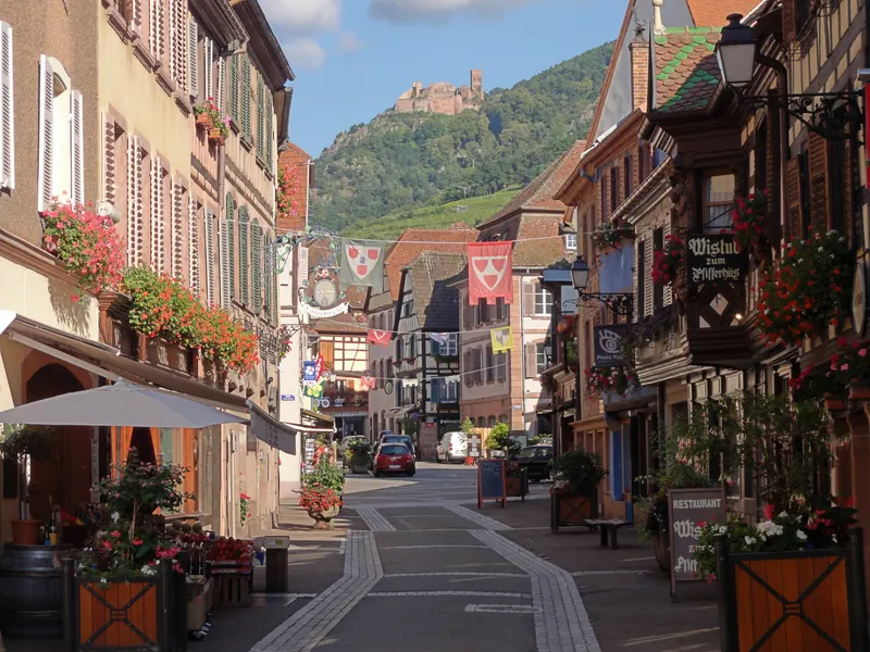 The medieval centre of Ribeauvillé, France