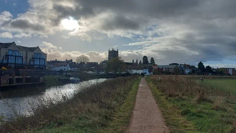 The medieval centre of Tewkesbury, England