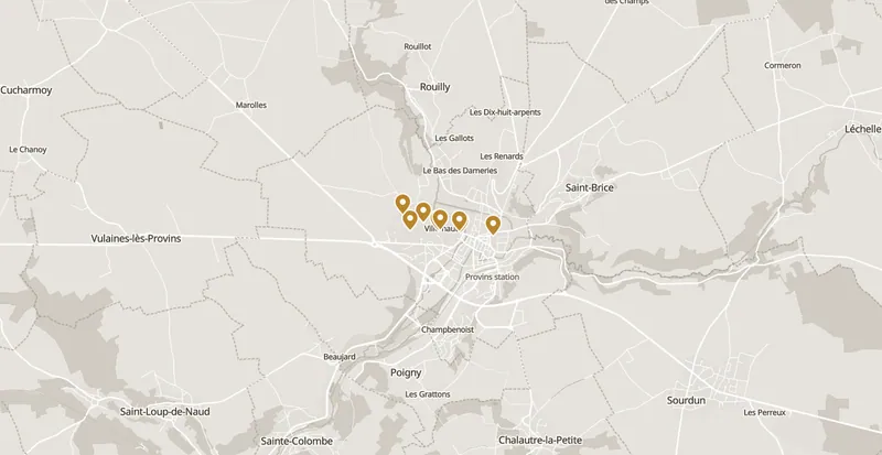 Map of the places worth your time in Provins