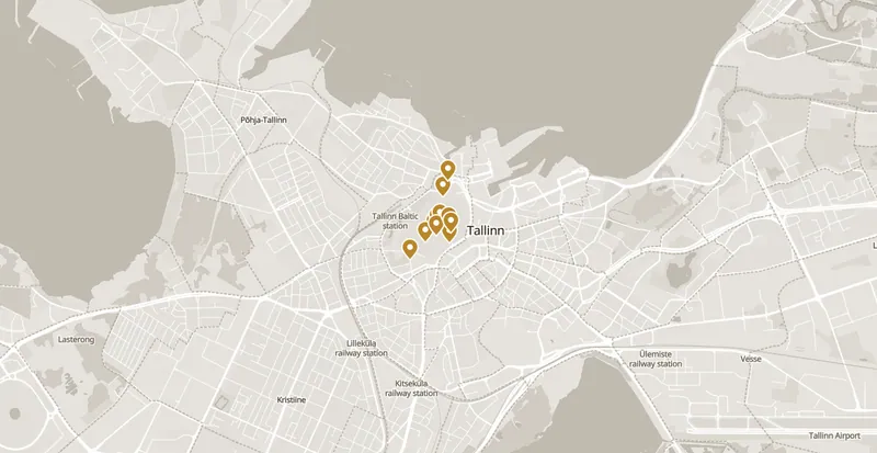 Map of the places worth your time in Tallinn
