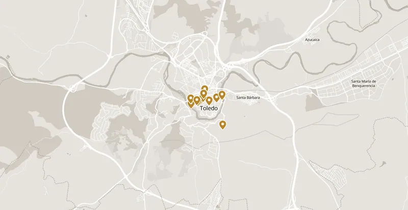 Map of the places worth your time in Toledo