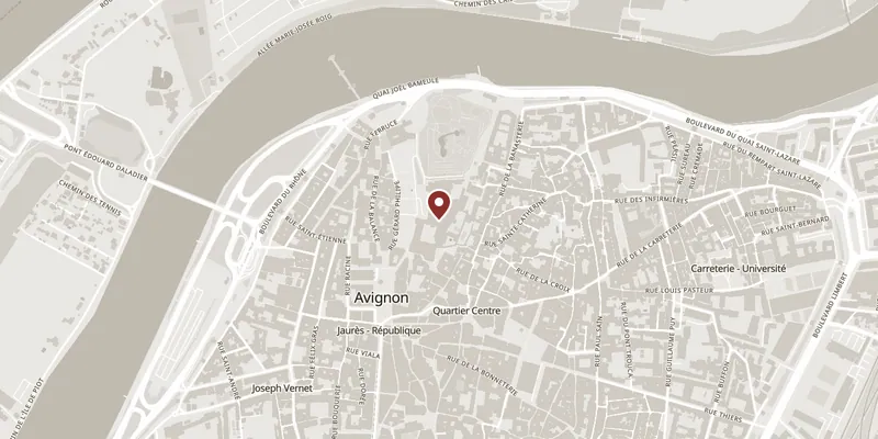 Map showing where Palais des Papes is