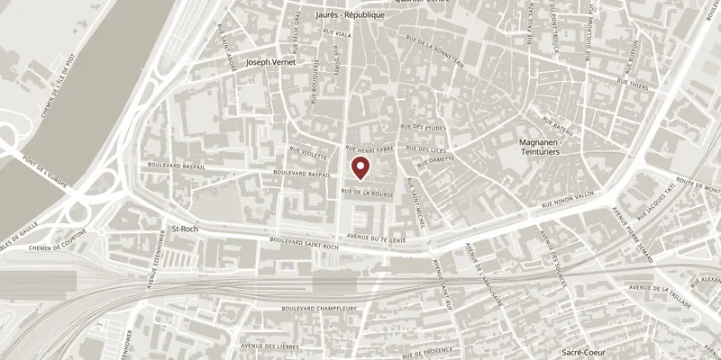Map showing where The city walls of Avignon is