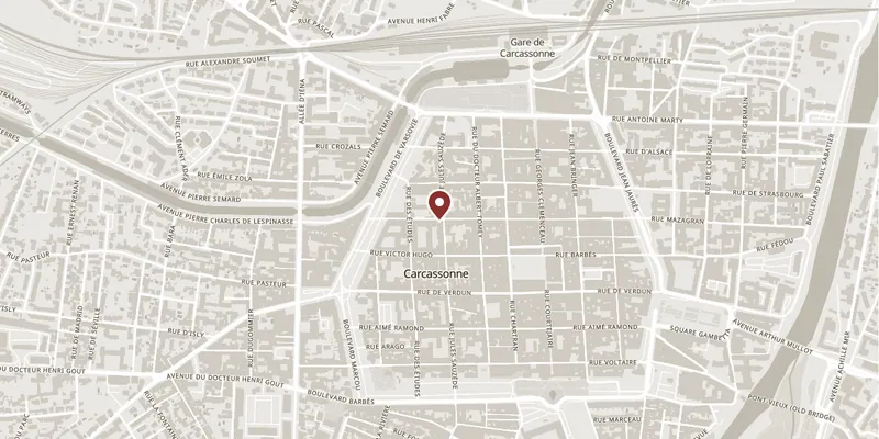Map showing where Église Saint-Vincent and its bell tower is