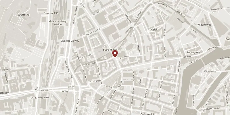 Map showing where Amber Museum in the Great Mill is