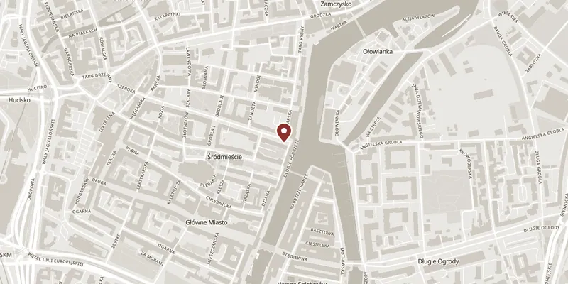Map showing where The Gdańsk Crane (Żuraw) is