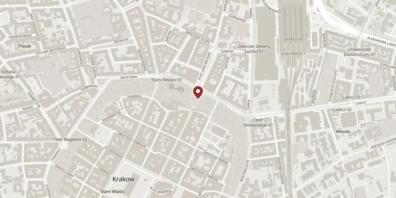 Map showing where The Barbican and St Florian's Gate is