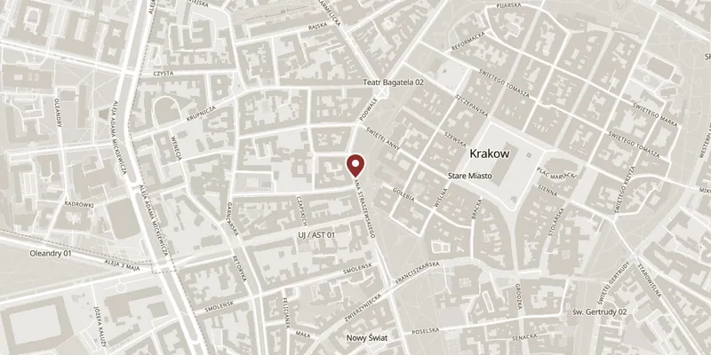 Map showing where Collegium Maius is