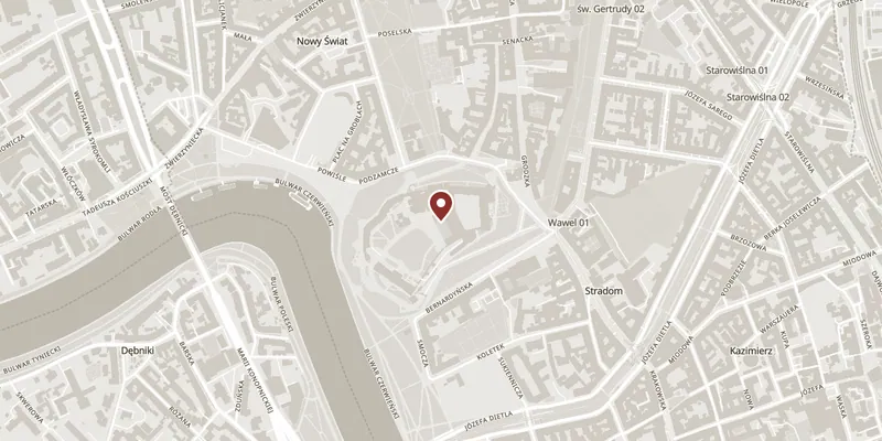 Map showing where Crown Treasury and Armoury is