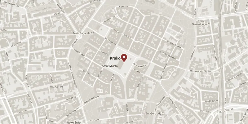 Map showing where Rynek Underground is