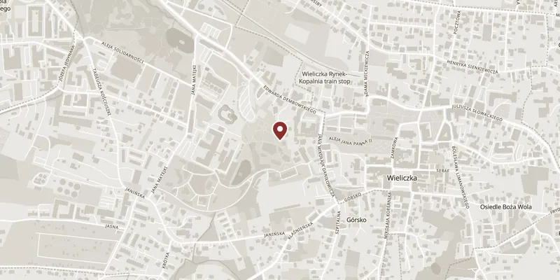 Map showing where Wieliczka Salt Mine is