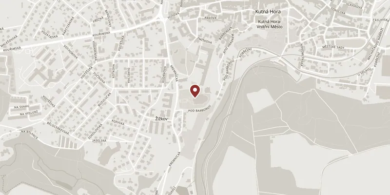 Map showing where Cathedral of St Barbara is