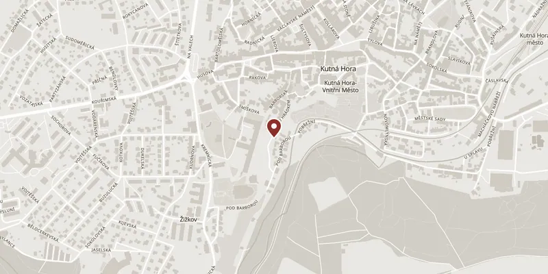 Map showing where Czech Museum of Silver and the medieval mine is