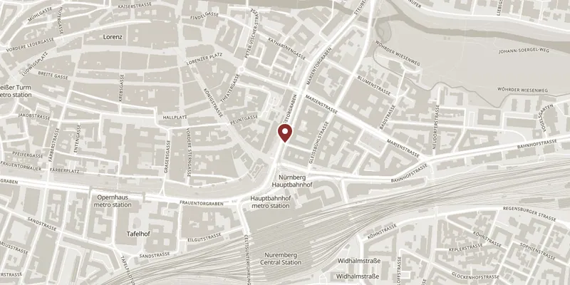Map showing where The Handwerkerhof pewter caster is