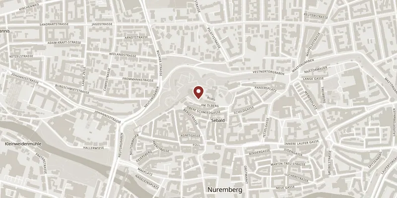 Map showing where Kaiserburg (Imperial Castle) is