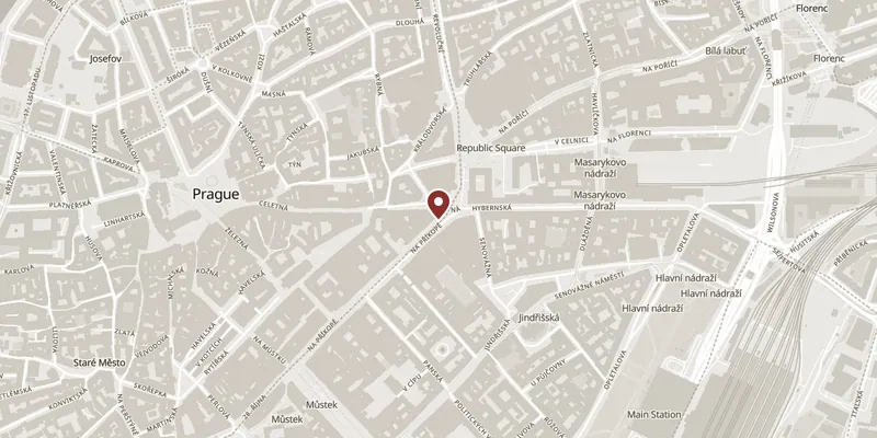 Map showing where The Nightwatchman of Prague is