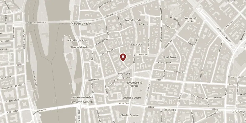 Map showing where U Fleků is