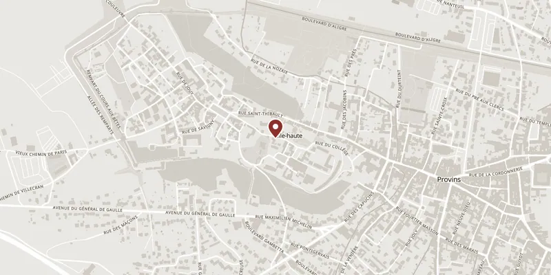 Map showing where Musée de Provins et du Provinois is