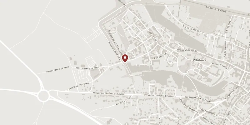 Map showing where The Ramparts and the Porte Saint-Jean is