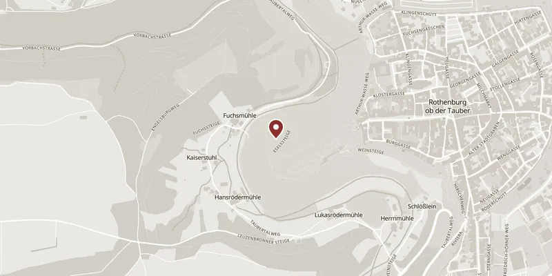Map showing where The Burggarten and the castle that is not there is