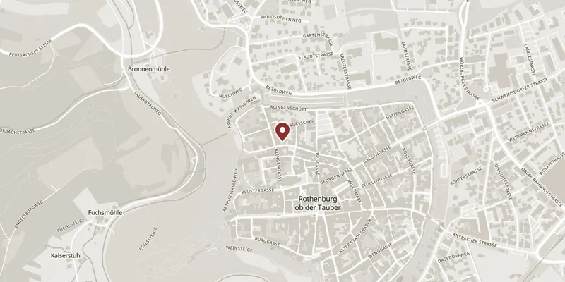 Map showing where RothenburgMuseum, in the Dominican convent is