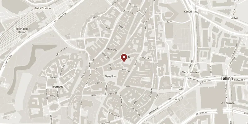 Map showing where Estonian History Museum in the Great Guild Hall is