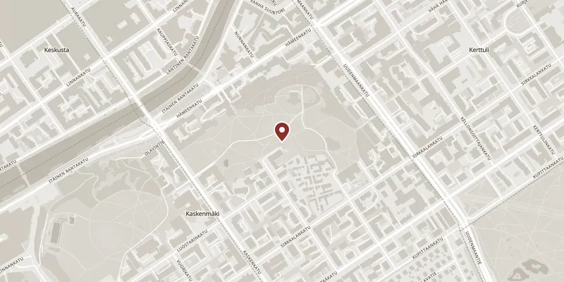 Map showing where Luostarinmäki Museum Quarter is