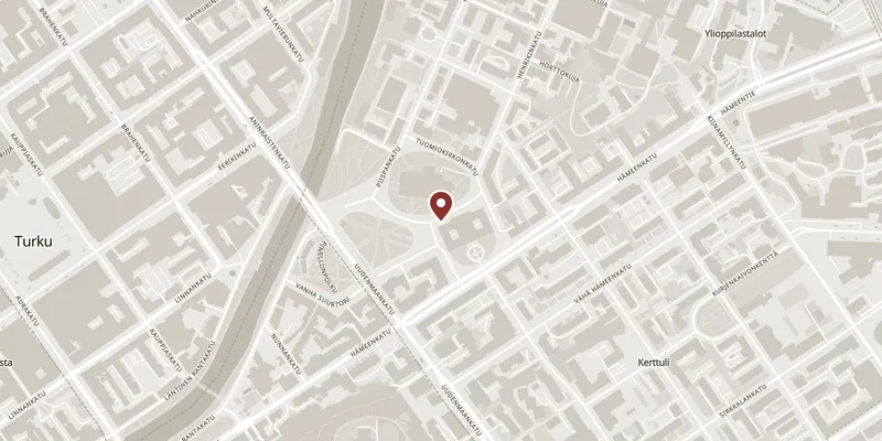 Map showing where Turku Cathedral is