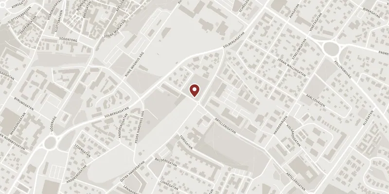 Map showing where Korsbetningen and Solberga Convent is