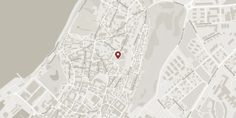 Map showing where Visby Cathedral (Sankta Maria) is