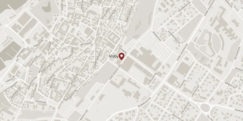 Map showing where Visby Ring Wall (Ringmuren) is