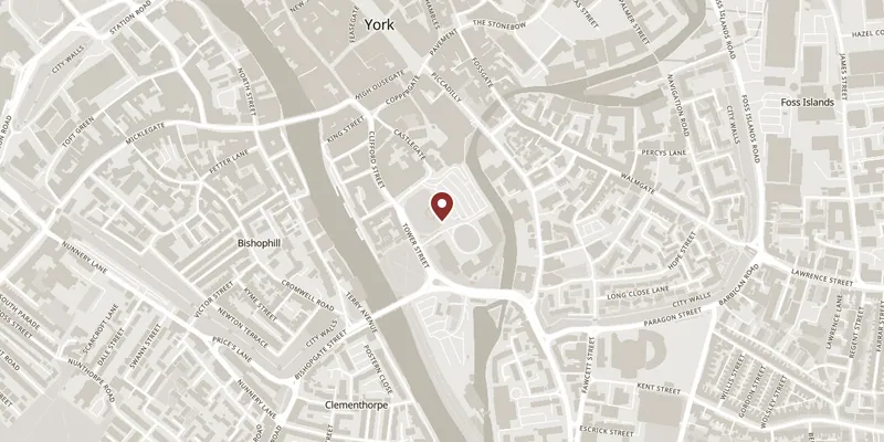 Map showing where Clifford's Tower is