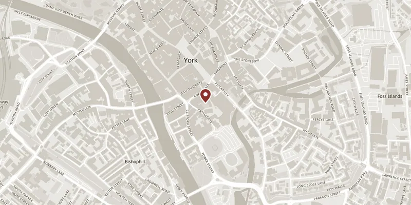Map showing where JORVIK Viking Centre is
