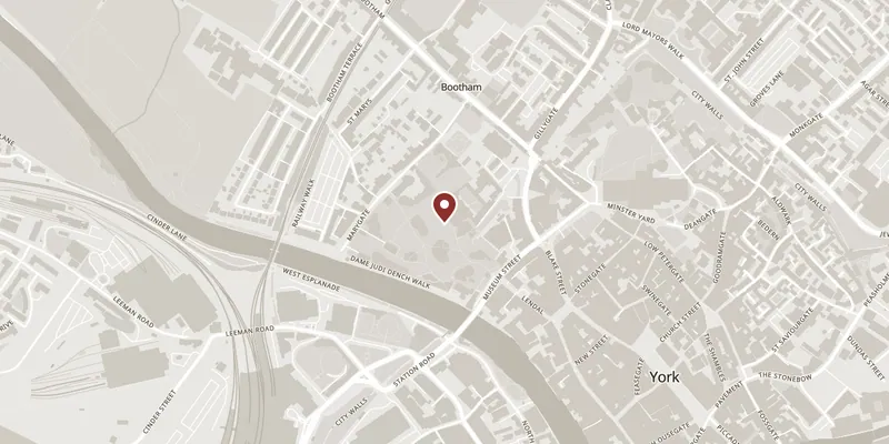 Map showing where Yorkshire Museum is