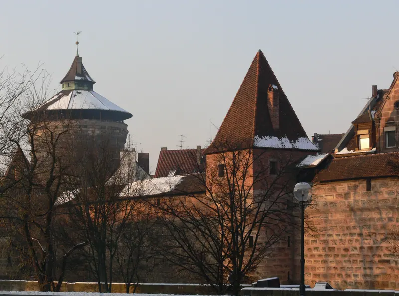 The City Wall and the Round Gate Towers in Nuremberg