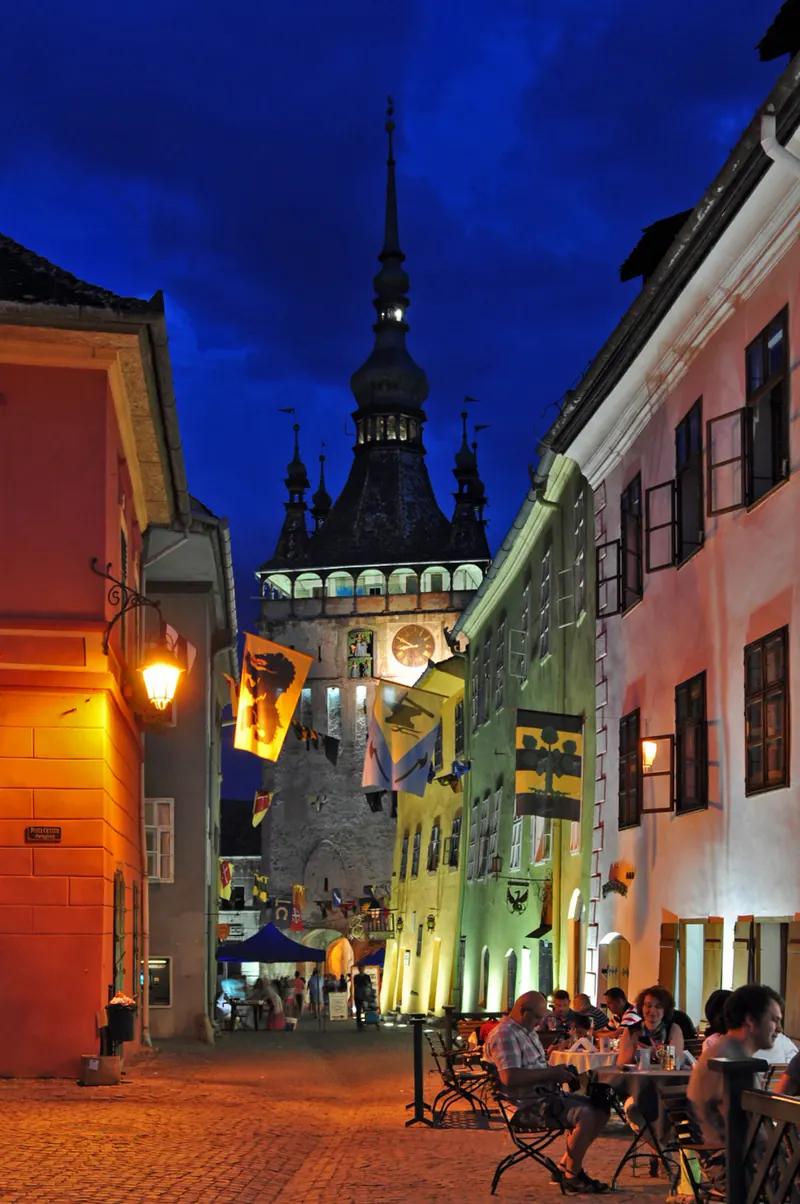 The citadel wall and the guild towers in Sighișoara